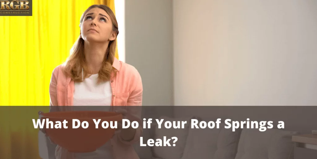 Woman Trying To Stop A Roof Leak