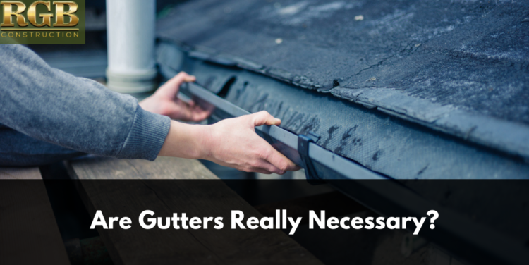A roofing contractor working on a length of black gutters