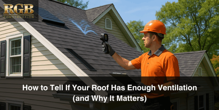 A roofing contractor looks for roof ventilation signs that tell if there is enough air getting to the shingles.