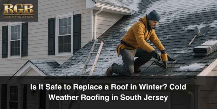 A roofing contractor performs a cold weather roofing project.