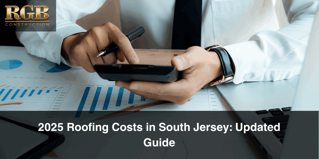 A man calculating 2025 roofing costs in South Jersey and his budget