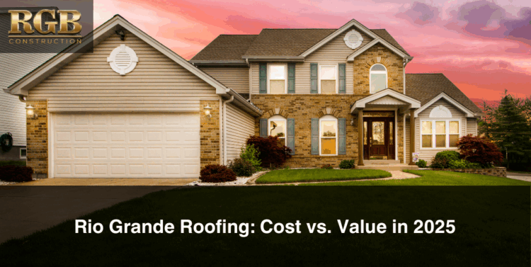 A coastal home that needed Rio Grande roofing done to it. Sunset in the background.