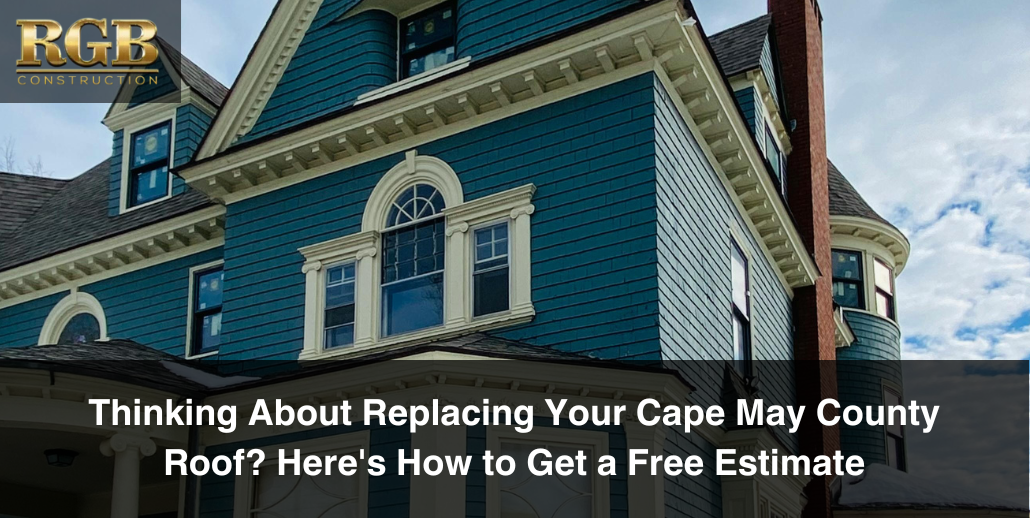 A blue Victorian home in need a new roof. Start by getting a free estimate from RGB Construction today.
