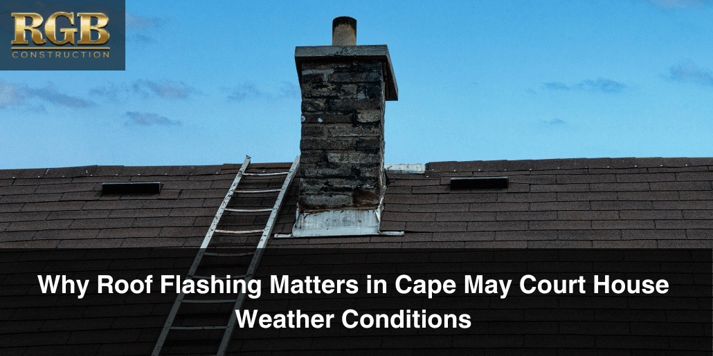 A roof that is undergoing roof flashing maintenance.