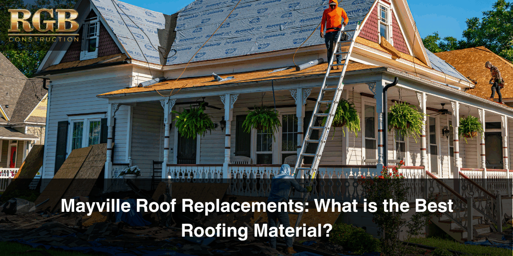 A Mayville roof replacement in action.