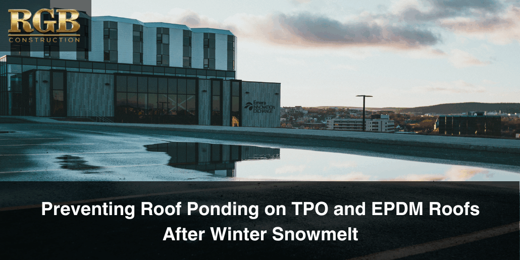 Preventing roof ponding begins with having the proper drainage, which this roof doesn't have.