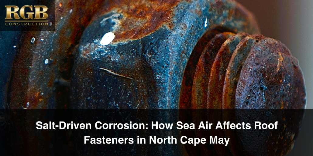 Close up of salt-driven corrosion on hardware