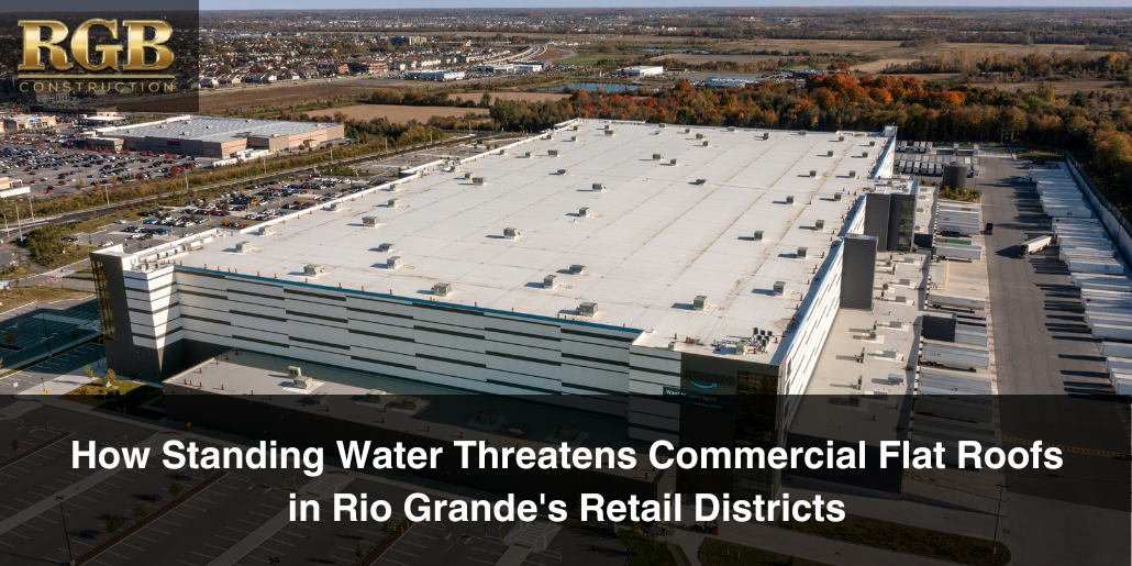 An expansive example of a white commercial roof that could be in trouble should standing water begin to occur